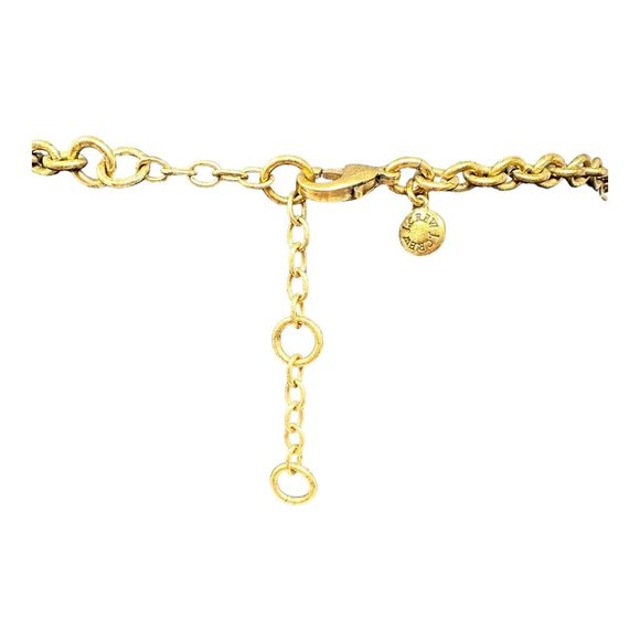 J.Crew Floral Flower Cluster Statement Necklace Pink Black Adjustable Gold Tone - Picture 7 of 11